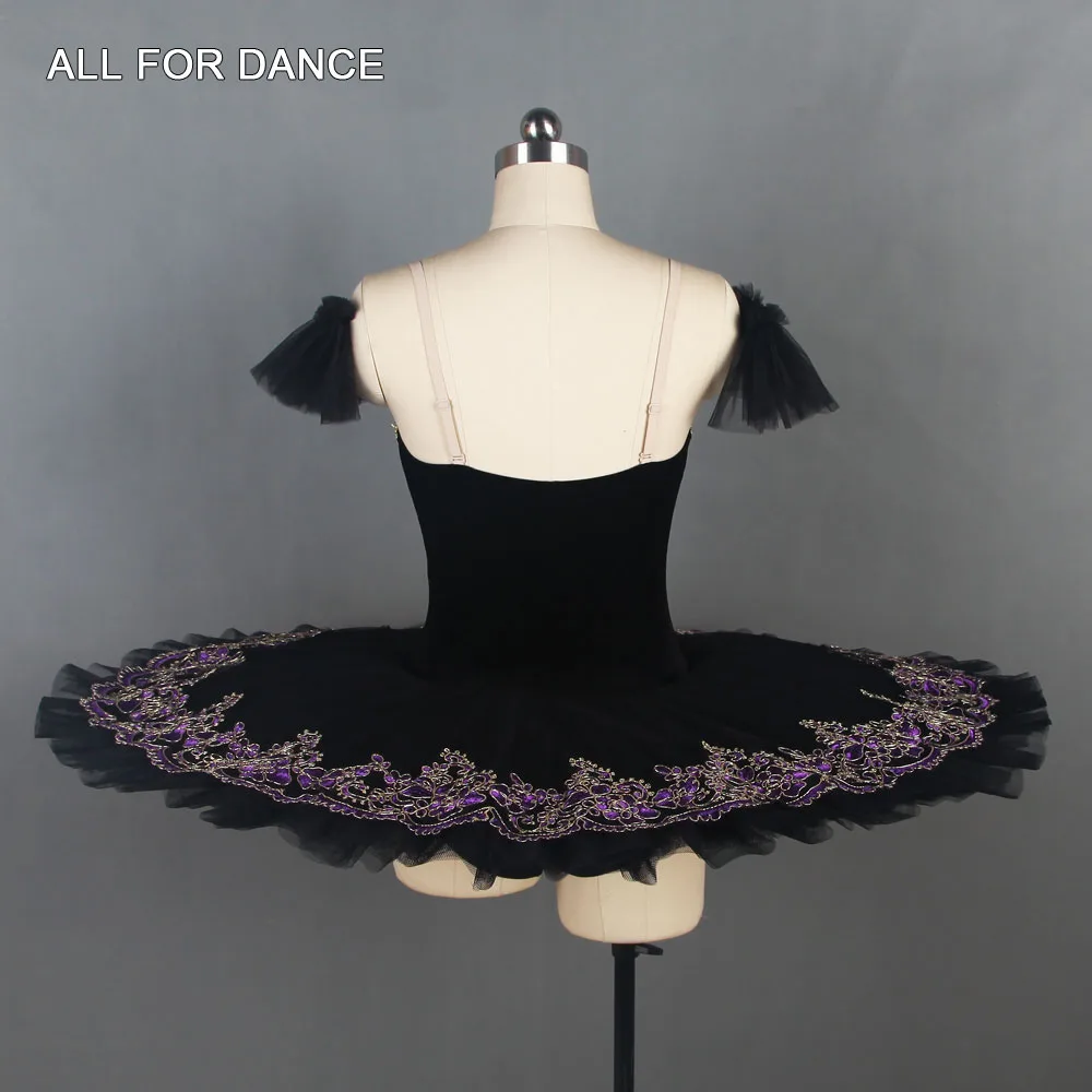 BLL116 Черная блинная балетная пачка бархатный топ плиссированная фатиновая