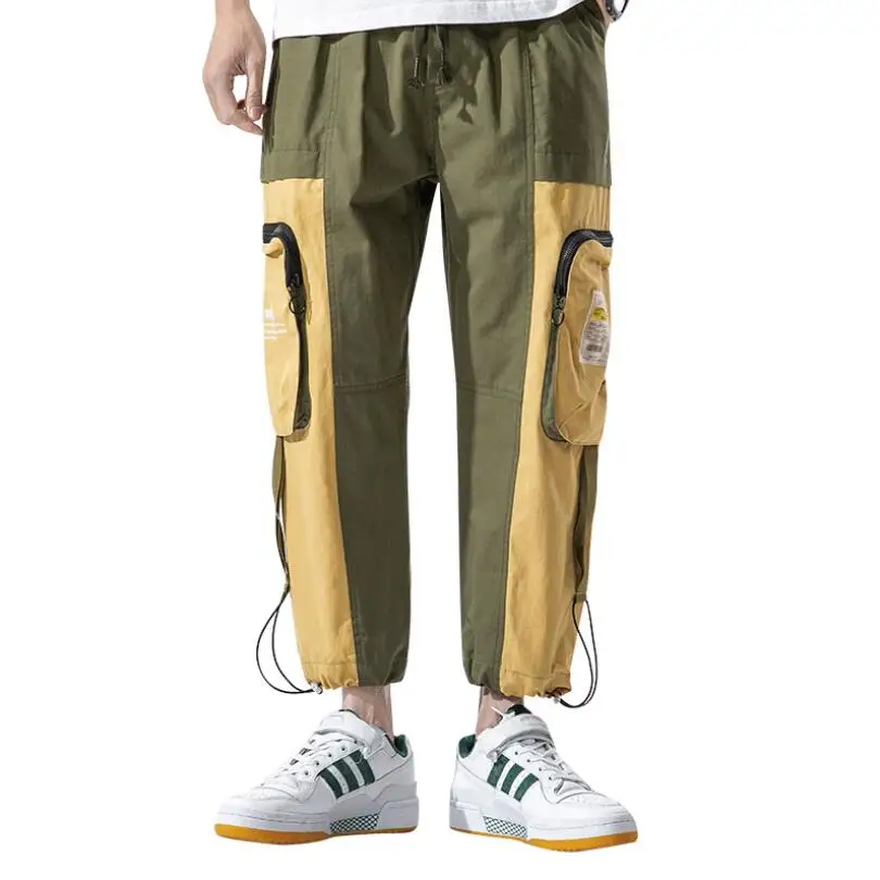 

Men Cotton Side Pockets Cargo Harem Pants Hip Hop Casual Male Tatical Joggers Trousers Fashion Casual Streetwear Pants w1875
