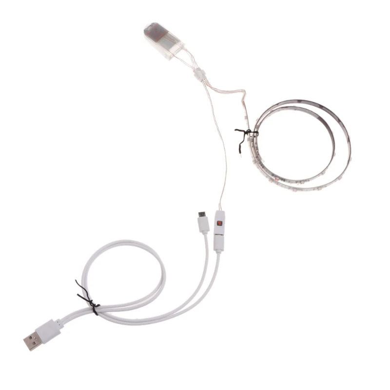 Водонепроницаемая светодиодная ленсветильник для обуви с USB 1 пара 0 65x2 RGB SMD3528