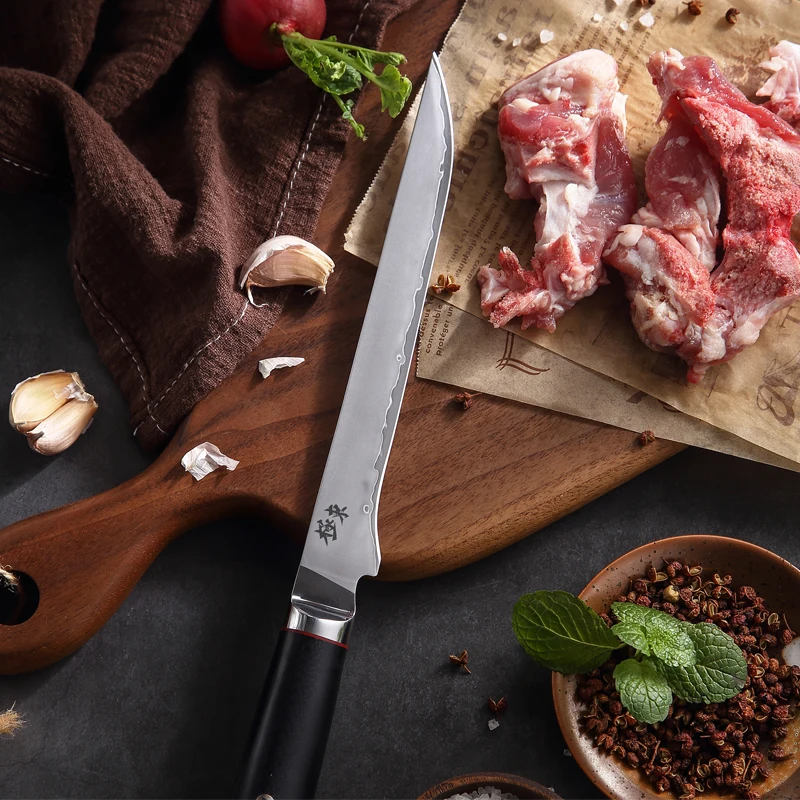 Japan AUS-10 composite steel Forging knife Boning knives Filleting Salmon Black walnut scabbard giveaway | Дом и сад