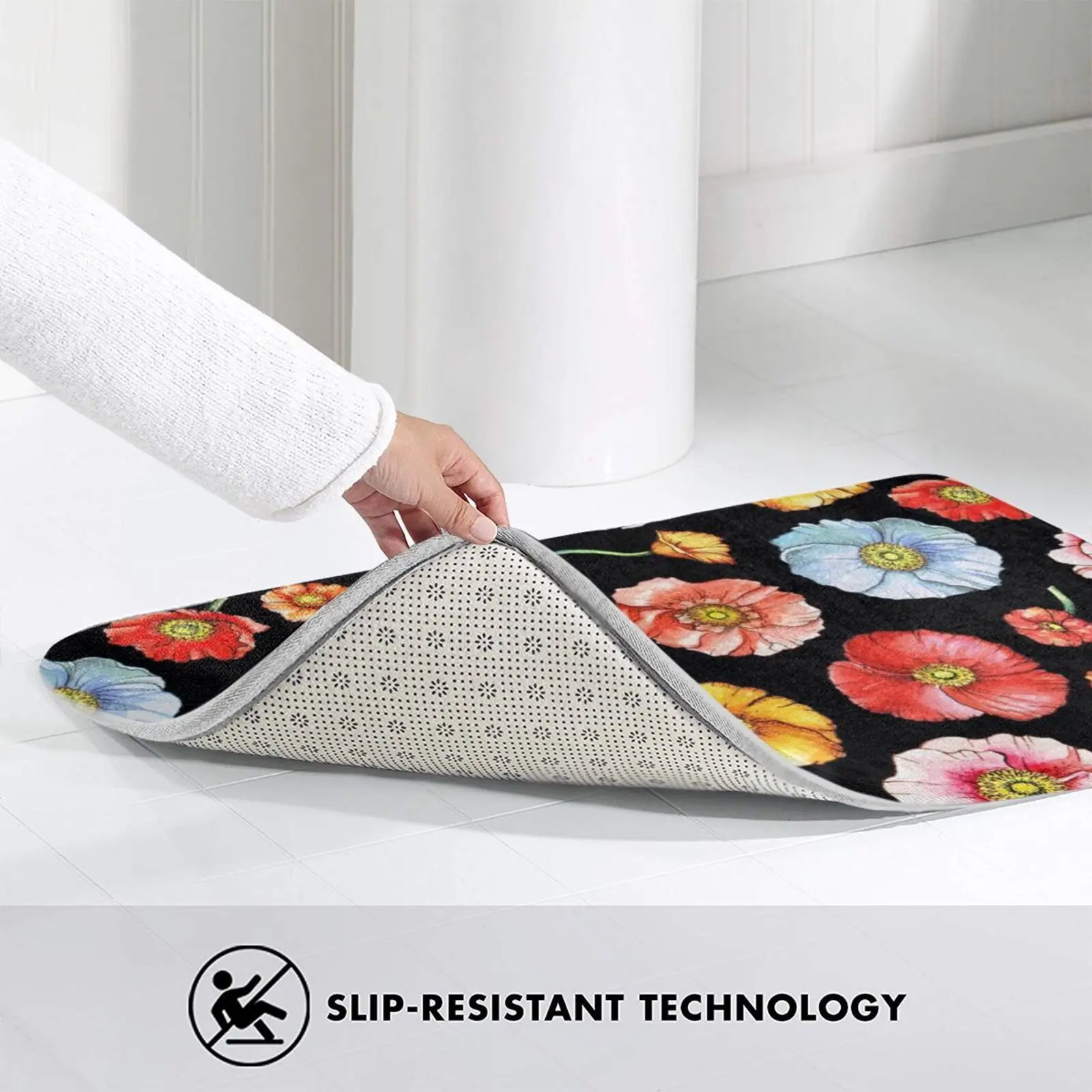 Разноцветный Мак 3D мягкий нескользящий коврик для ног фон баннер красивая