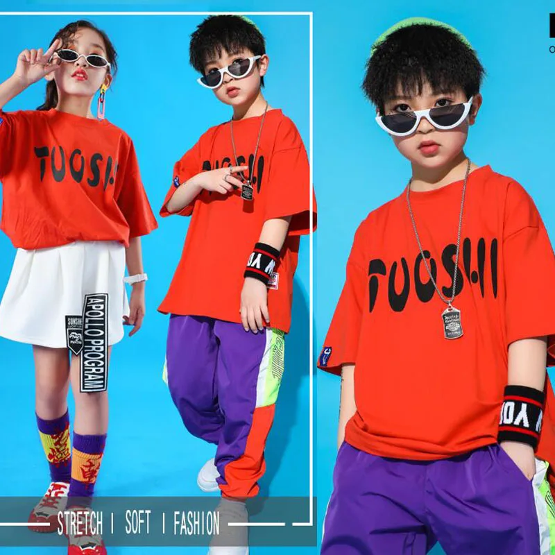 

New Jazz Dance Children Performance Costume Sequins Hip Hop Stage Wear Dance Costumes Jazzy Dance Wear Kids Street wear Clothes