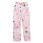 Женские хлопковые газовые пижамные штаны, весна-лето, тонкие домашние брюки, можно носить на улице, размера плюс, на шнуровке, Цветочная Пижама, женская