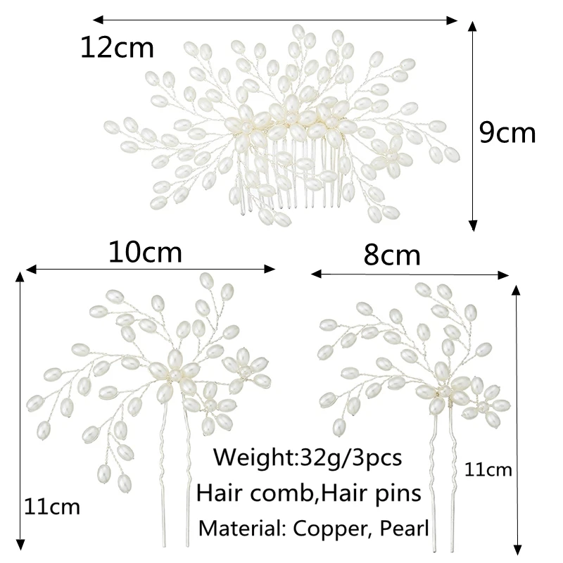 3 шт./упак. розовый золотой цвет жемчужный свадебный гребень для волос зажим