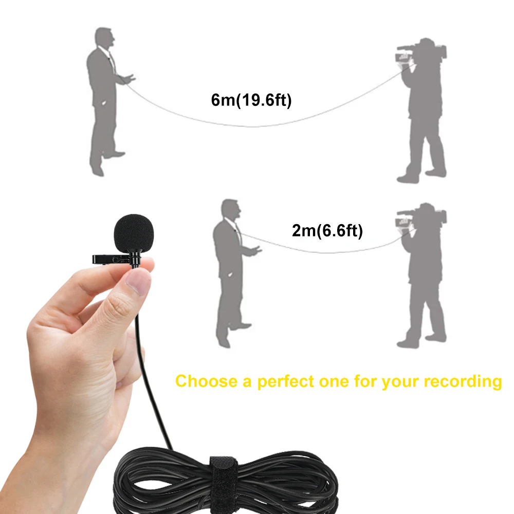 Профессиональный петличный микрофон XTUGA всенаправленный с простой клипсой для