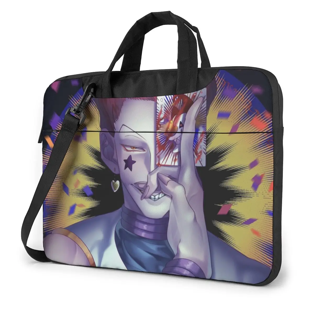 Hisoka Hunter X Hunter Laptop Bag Case Protective Vintage Computer Bag Bicycle Crossbody Laptop Pouch