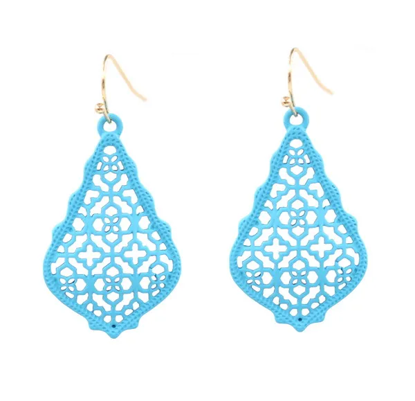 4cm Turquoise Новинка весны капли воды роспись филигрань серьги мульти Цвет лакированная Длинные Висячие серьги для Для женщин матовый Фрам серьги - Окраска металла: 4cm Turquoise
