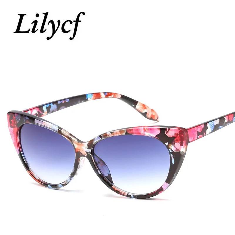 Женские солнцезащитные очки кошачьи глаза модные круглые брендовые