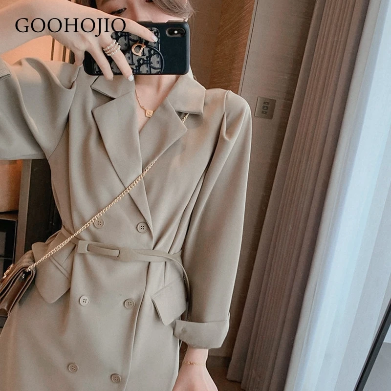

GOOHOJIO 2021 New Spring and Autumn Suit Sense of Luxury Dress Women Temperament Dress for Women Fashionable Women V-neck Dress