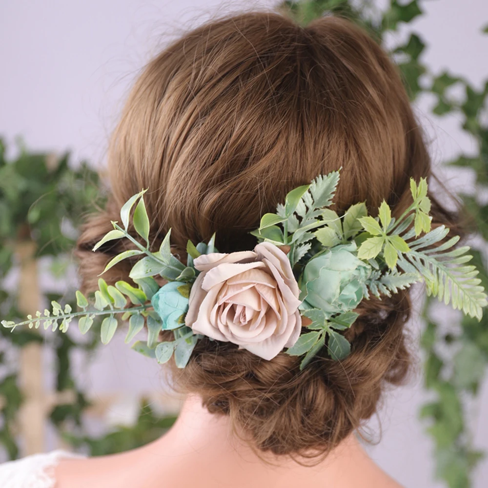 Элегантная Цветочная корона гребень для волос лесной вечеринки свадебные