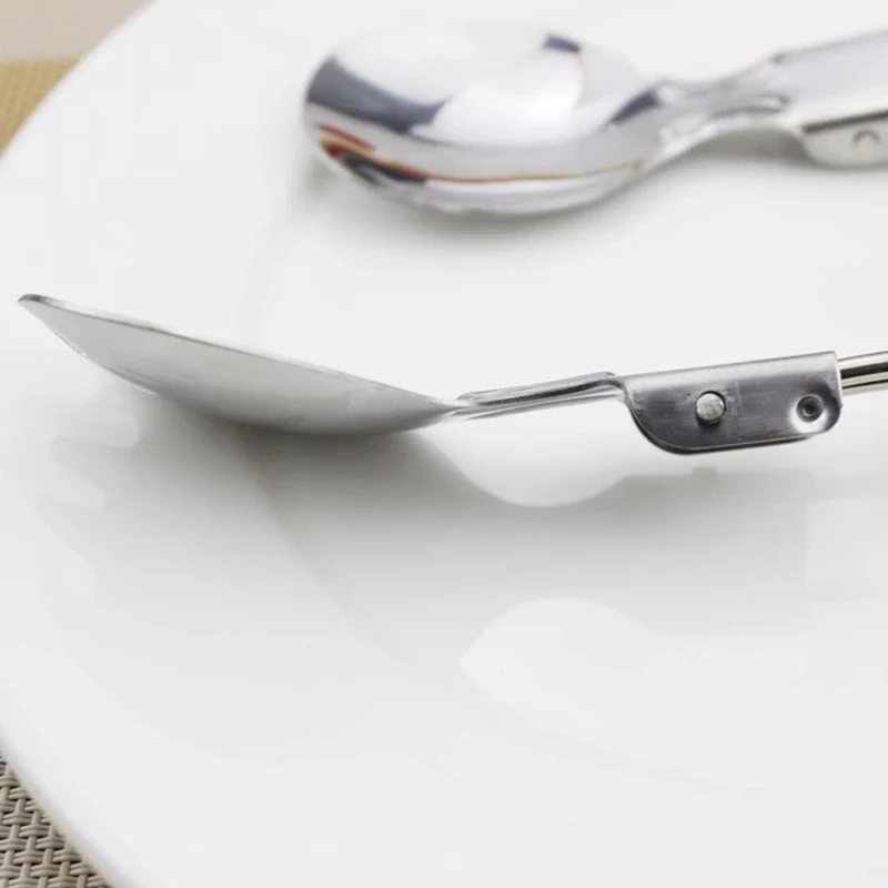 Складные столовые приборы портативная многоразовая Складная нержавеющая сталь