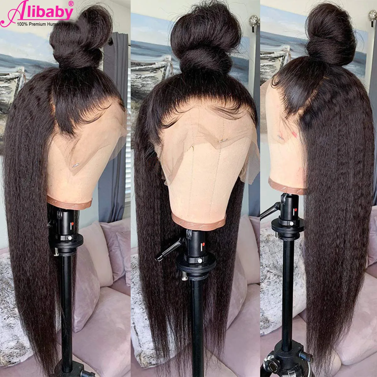 Jual Wig Renda Depan Lurus Keriting Di Rambut Manusia Wig Renda Depan BrazilianFrontal Telah Ditanami Dengan Rambut Bayi Wig Rambut Manusia Depan Yaki