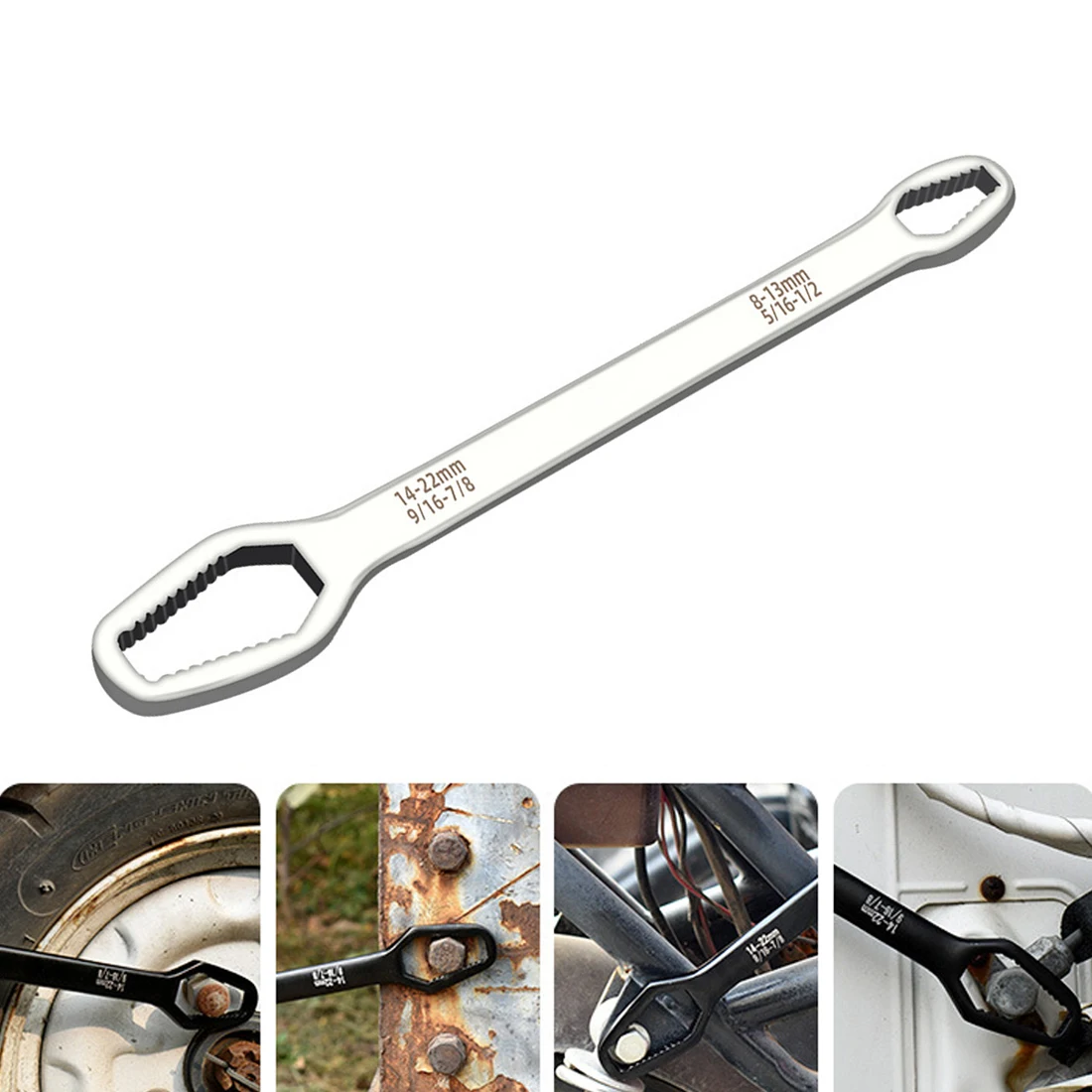 

Repair Hand Tools For Car Bicycle Ratchet Wrench Universal Spanner 8-22mm Double-Head Key Multifunction Screw Nuts Wrenches