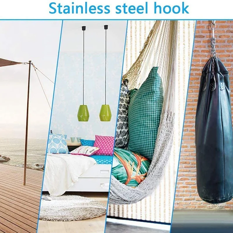 

36Pcs Stainless Steel Oblong Pad Eye Plates and Carabiner Clips Heavy Duty for Climbing Sport and Home Use