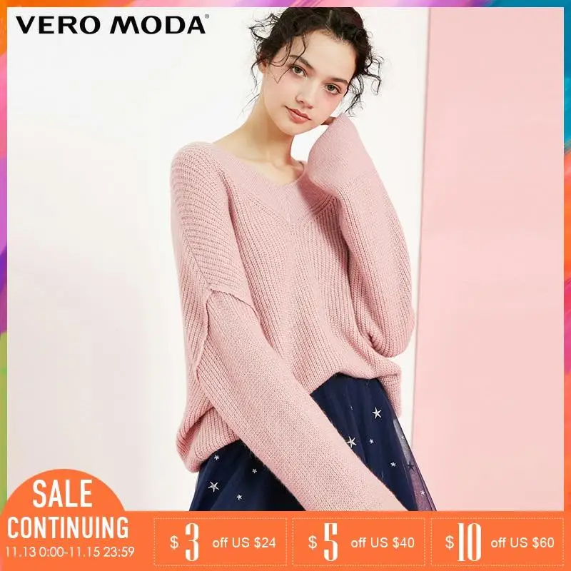 Vero Moda женский шерстяной вязаный свитер с v-образным вырезом | 318413549 Женская одежда