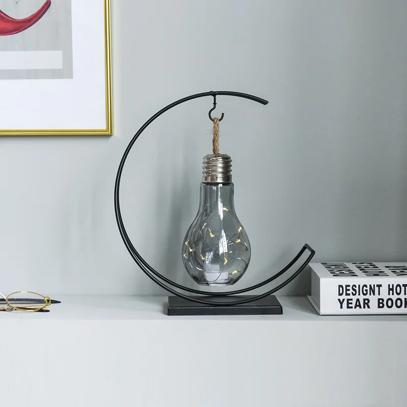 Скандинавская кованая железная лампа ночник украшение для спальни прикроватный