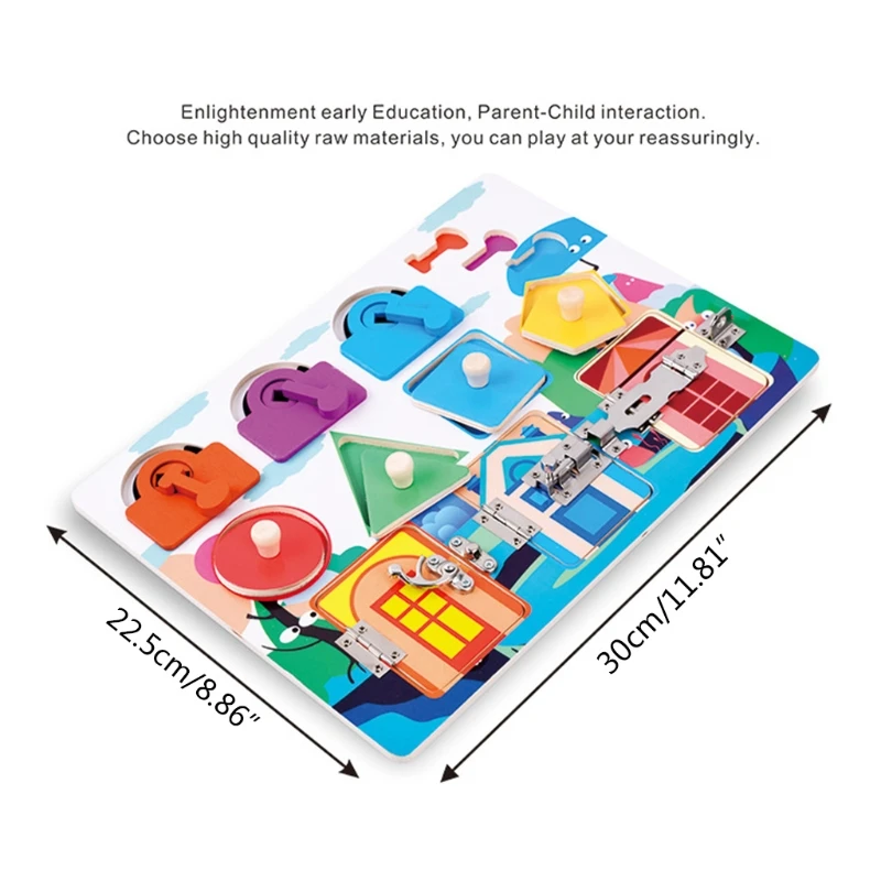 

50LE Kids Brain Training Locks&Latches Activity Board Educational Toys Learning Board