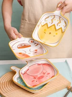 nordic creative ceramic oven with handle baked rice baking plate household breakfast plate tableware