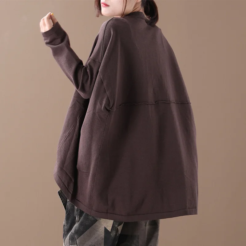 Женский свитер осень зима большой размер свободное повседневное пальто 2019 новые