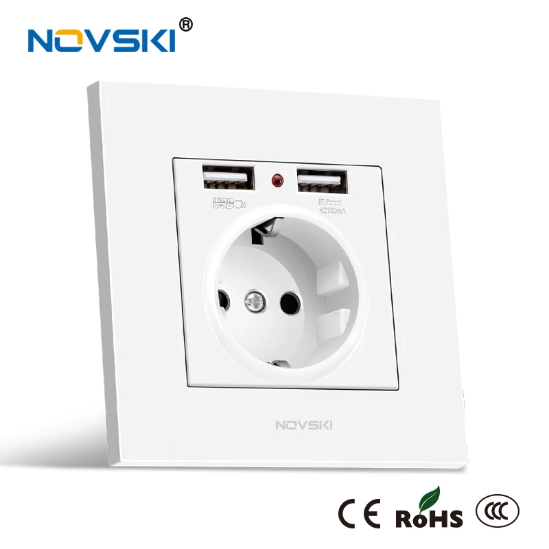 ЕС Германия Schuko французская розетка 2100mA двойной USB настенная зарядное устройство