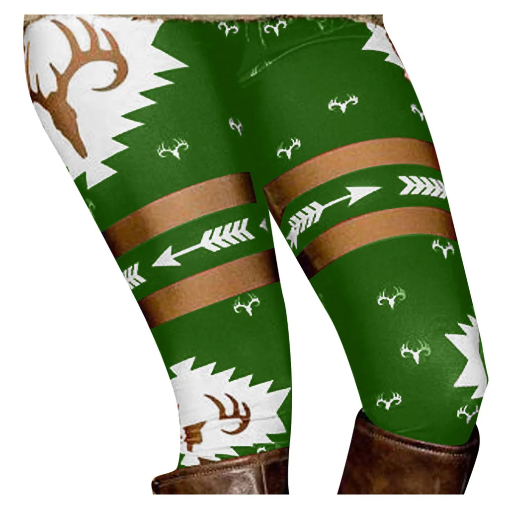 Модные женские леггинсы Женская рождественская одежда обтягивающие эластичные