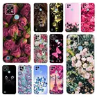 Чехол-накладка для Realme C21, C21Y, с цветочным принтом