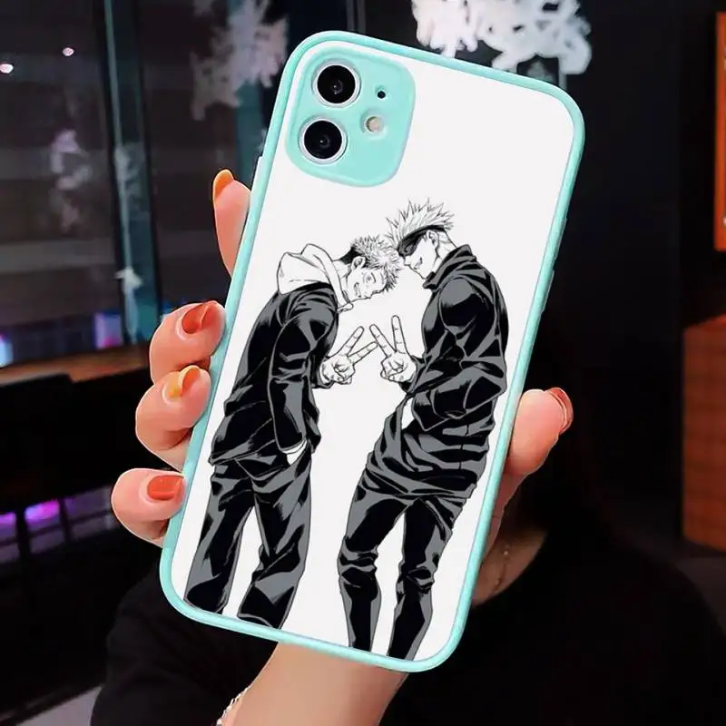

Jujutsu Kaisen Satoru Gojo Comics Phone Case For iPhone 12 11 Mini Pro XR XS Max 7 8 Plus X Matte transparent blue Back Cover