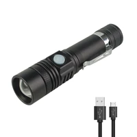 ultra bright led flashlight led lamp beads waterproof torch zoomable 4 lighting modes multi function usb charging