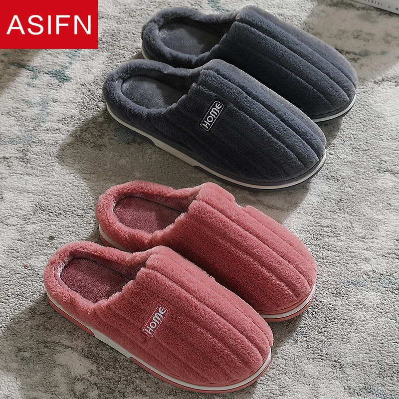 Тапки ASIFN женские плюшевые зимние Нескользящие хлопковые домашние тапочки для