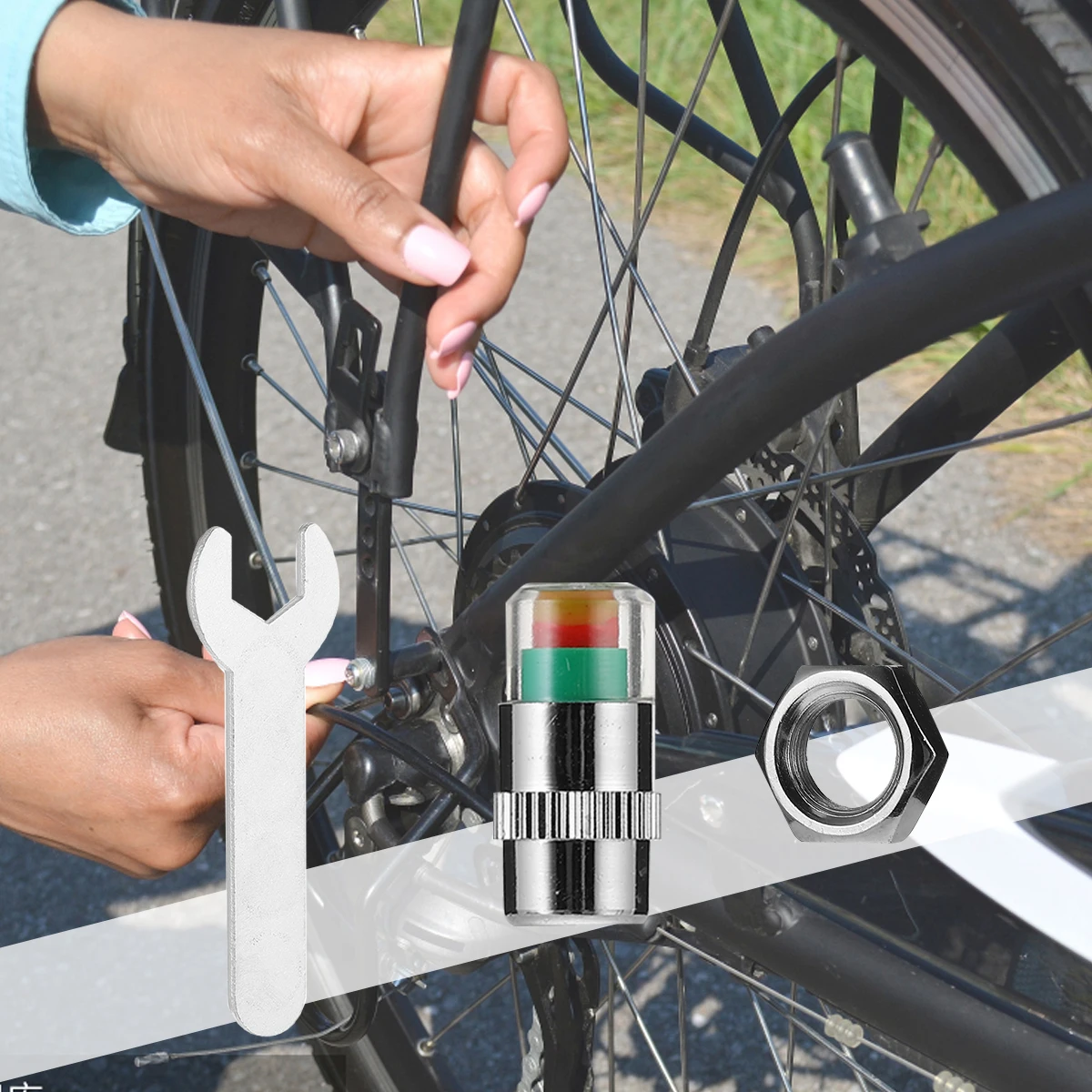 1 комплект Автомобильный датчик давления в шинах с гаечным ключом | Спорт и