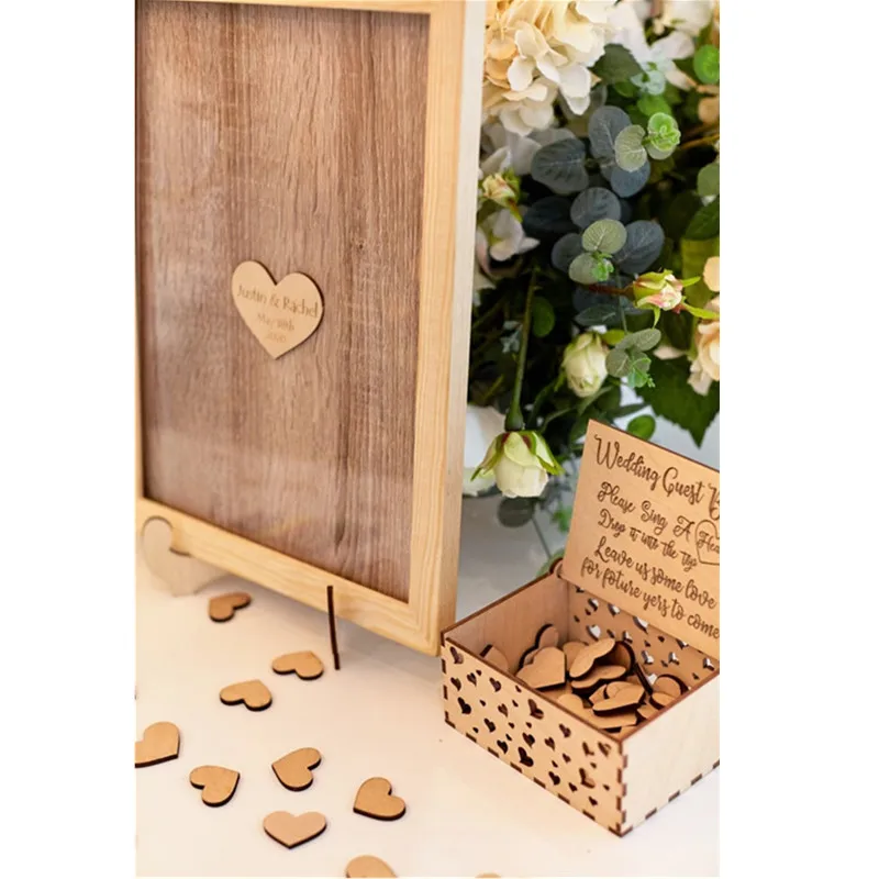 Деревенская Свадебная Гостевая книга Персонализированная Коробка с подвеской в
