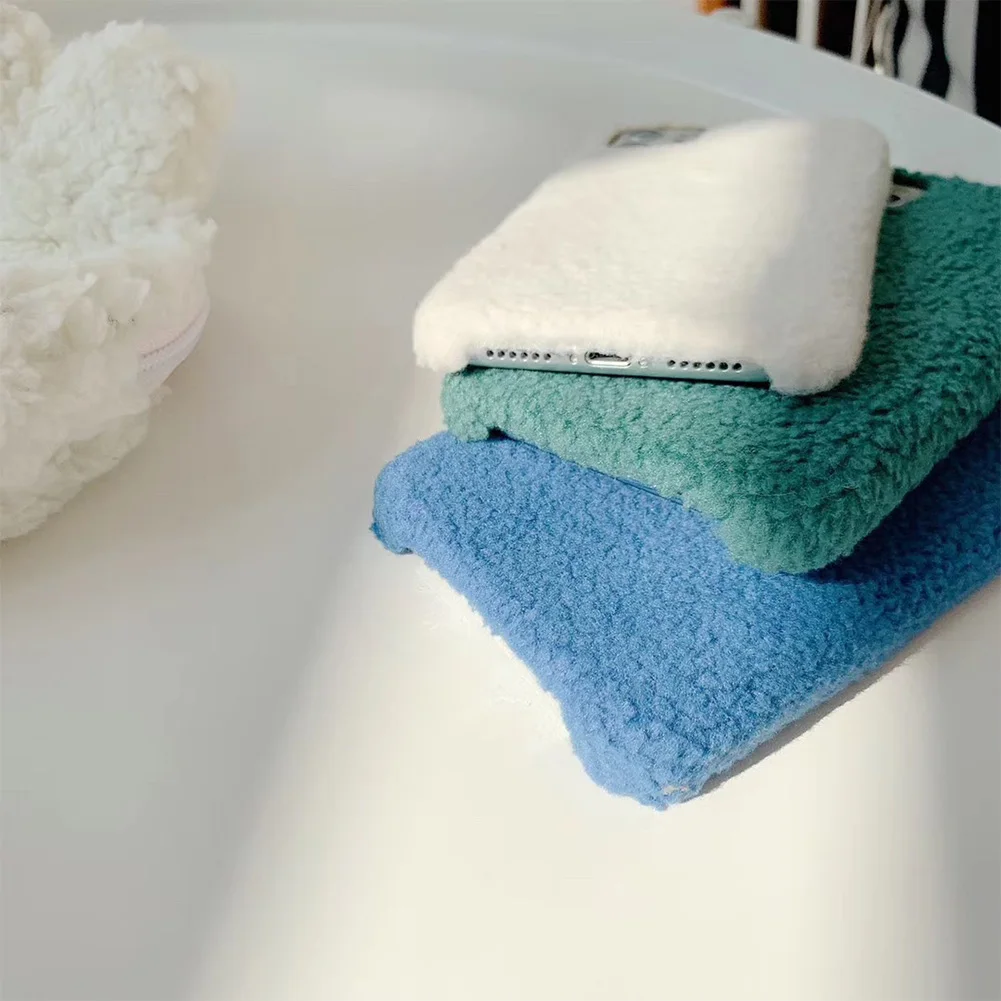 Мягкий шерстяной плюшевый чехол для телефона iPhone 11 Pro X XS XR Max 7 8 Plus зимний теплый