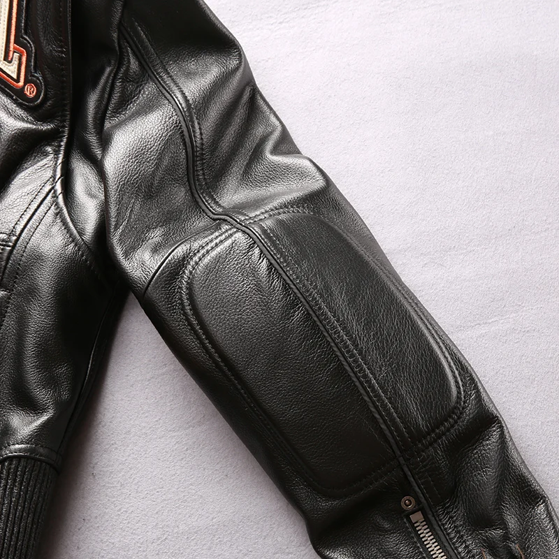 

2021Super Genuine Cowhide Leather Jacket Men's Casual Professional Motorcycle Bike Jacket Casual Black Coat