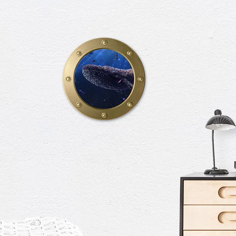 

DIY 3D Window Sticker Wall Stickers Submarine Window Wall Stickers Refrigerator Bathroom Home Decoration Mural Art Animal Decals