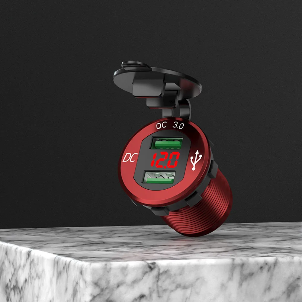 Двойной USB QC 3 0 быстрое автомобильное зарядное устройство розетка для лодки