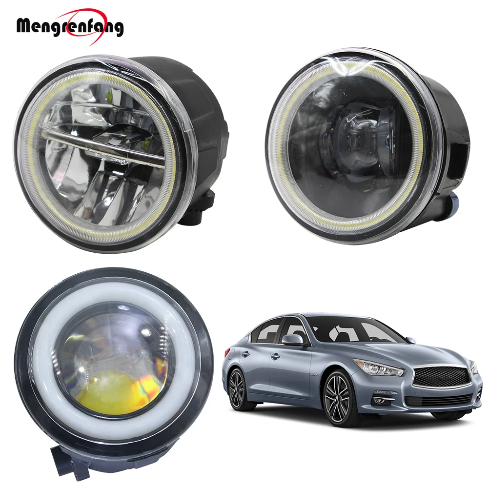 2 х Автомобильное переднее светодиодный туман светильник Halo Кольцо Ангел глаз DRL
