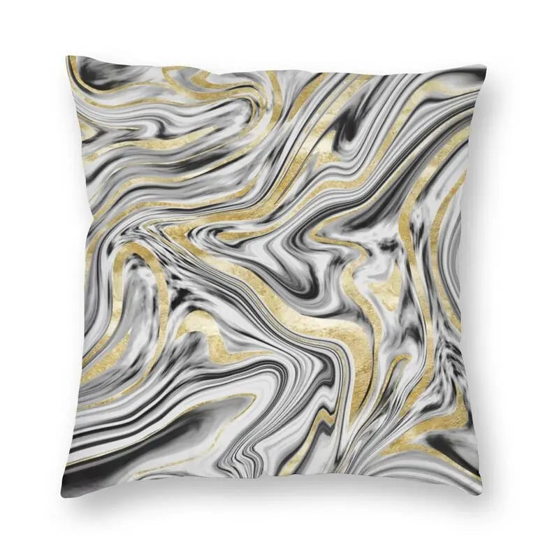 Абстрактные серые черные белые Золотые Мраморные Квадратные наволочки
