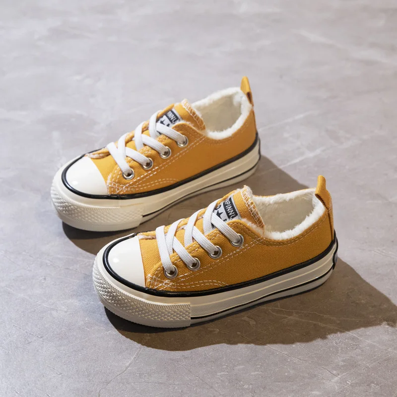 

Children's Velvet Canvas Shoes Autumn and Winter Girls Two Cotton Shoes Boys' Velvet Thickened Warm Children's Shoes