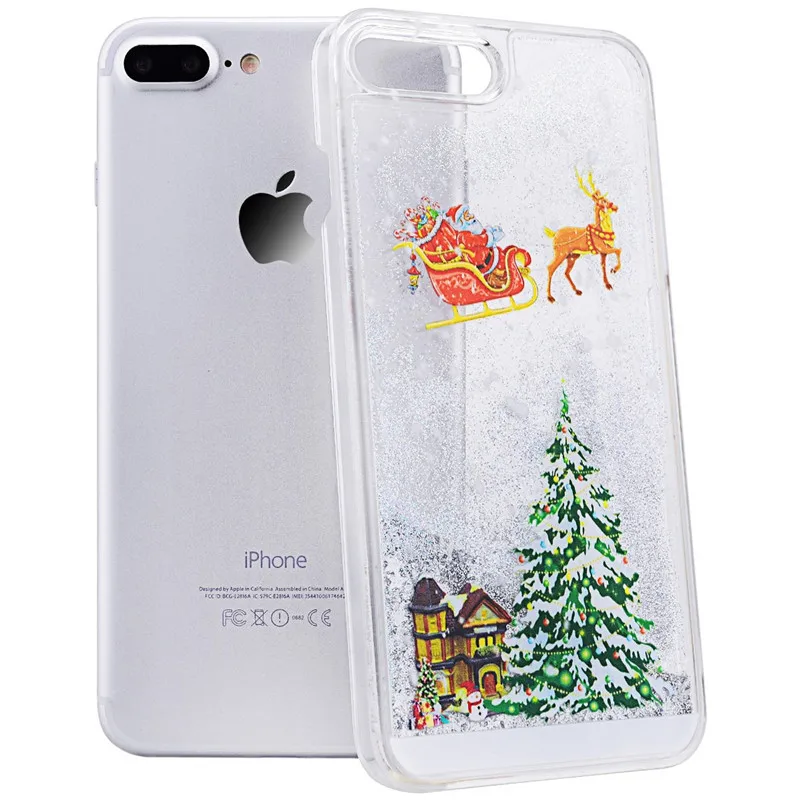 Динамичными плавающими жидкими Рождественский Чехол для мобильного телефона