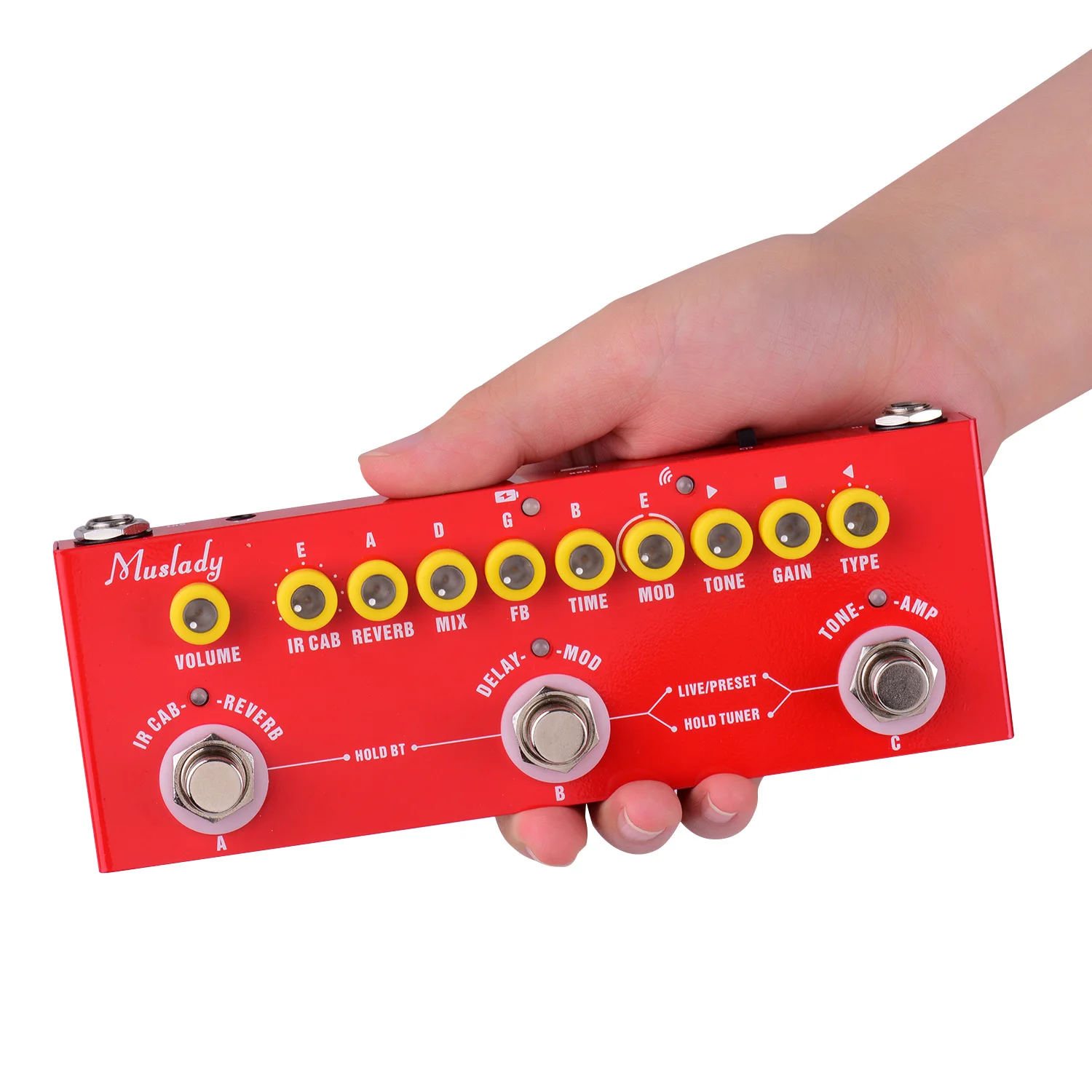 muslady cube baby tragbare multi funktionale elektrische gitarre kombiniert wirkung pedal gebaut in batterie mit telefon aufnahme wireless free global