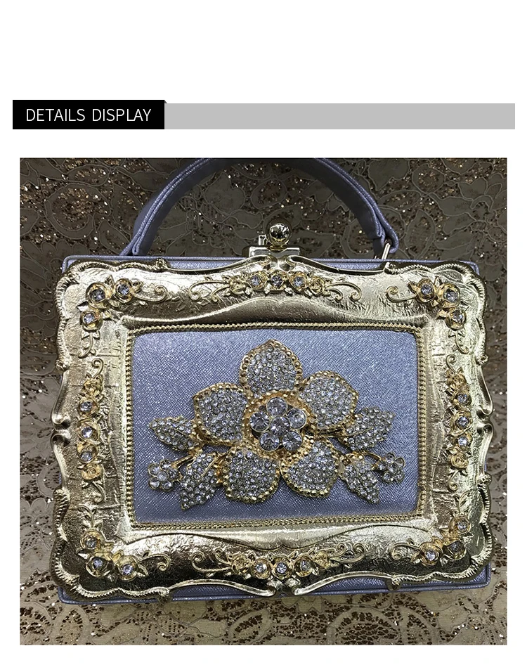 Хрустальная коробка с бриллиантами, вечерняя сумочка-клатч, Женская Роскошная вышивка, цветочный принт, ужин, кошелек сумка, Женская Свадебная вечеринка