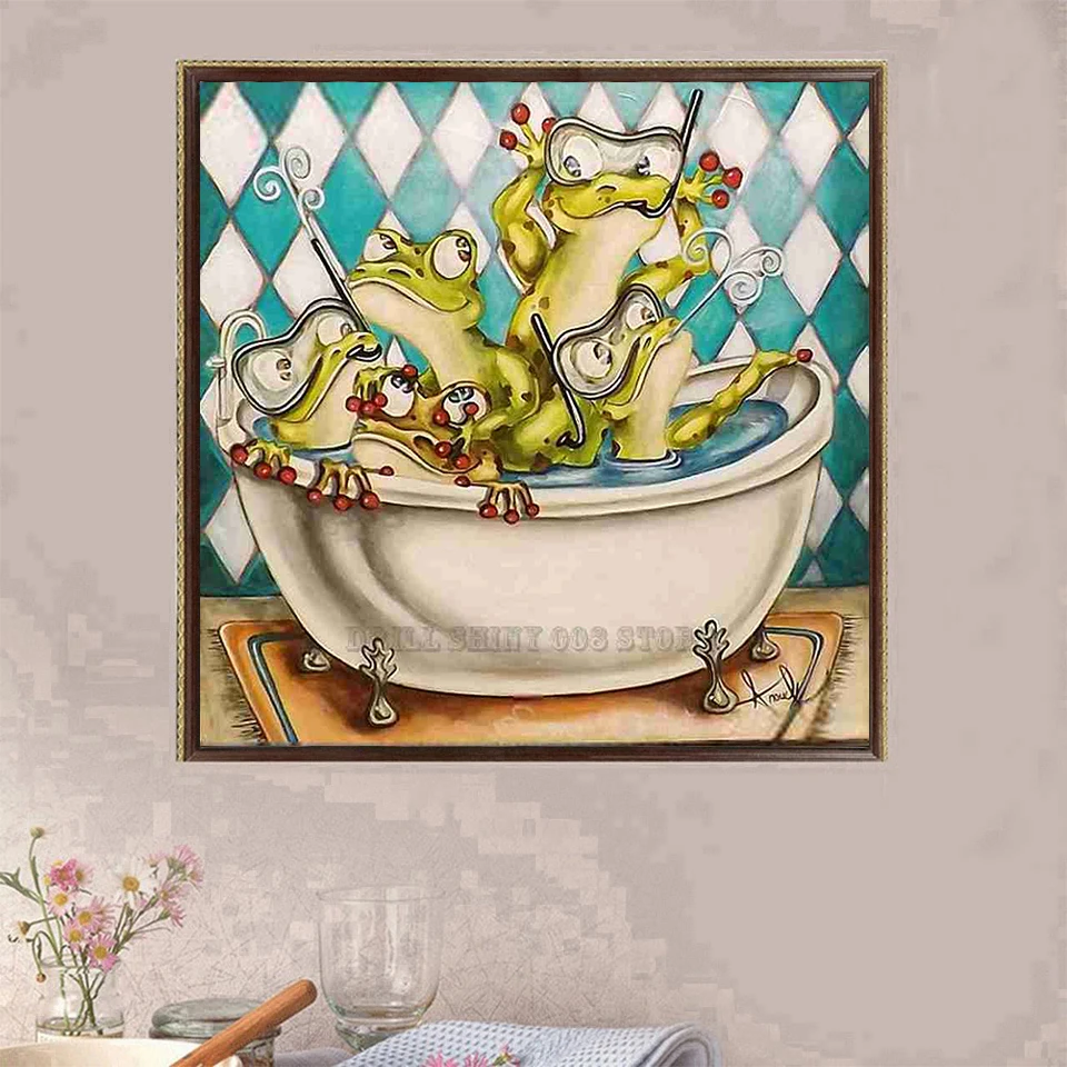 5d DIY алмазная живопись дюймовый мультяжный с Туалет лягушка &quotизображение