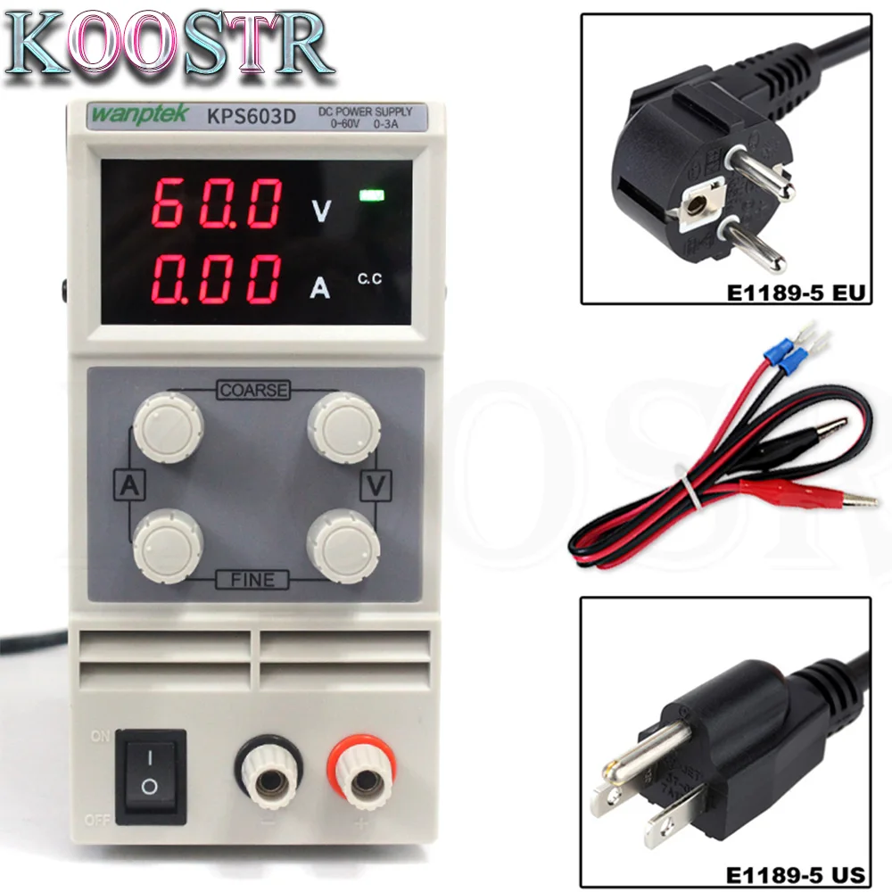 0-60 v/0-3A светодиодный цифровой верстенный DC Voeding Met Bescherming Functie Schakelende Voeding 110 v-230 v 0,1 v/0.01A KPS603D