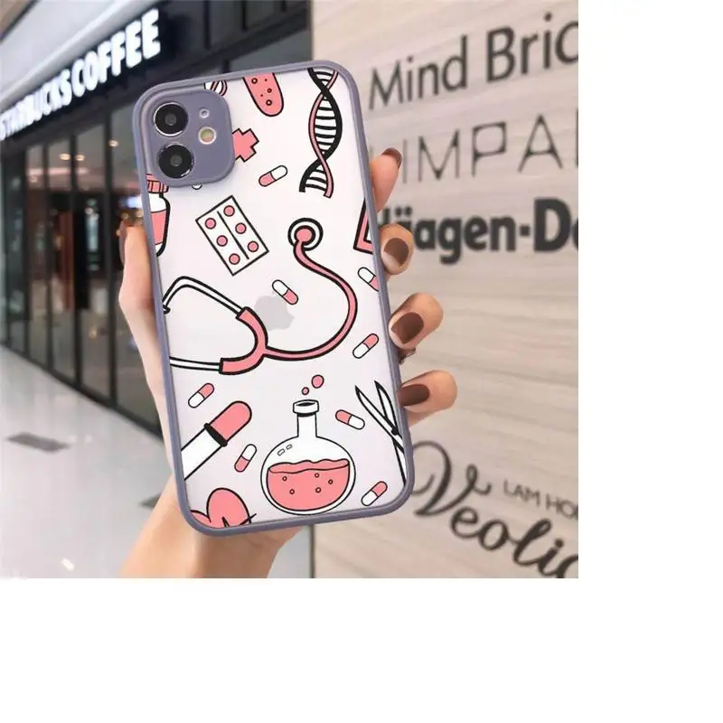 

Medicine Doctor Nurse Phone Cases Matte transparent For Gray iPhone 12 Mini 11 Pro XR XS Max 7 8 Plus X Back Cover