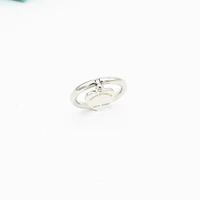ms classic original silver heart shaped rose gold color letter ring couples jewelry fashion heart shaped ring