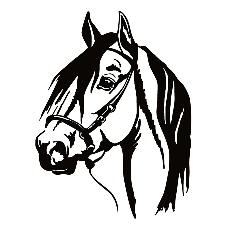 

40677# Die-Cut Vinyl Decal Horse Head Car Sticker Waterproof Auto Decors on Car Body Bumper Rear Window