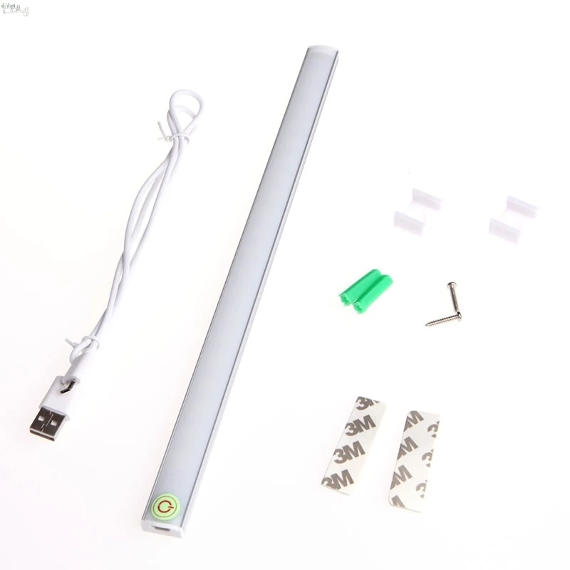 С регулируемой яркостью, 30 см USB светодиодный сенсорный Сенсор светильник полосы шкафчик, гардероб, буфет лампа l29k