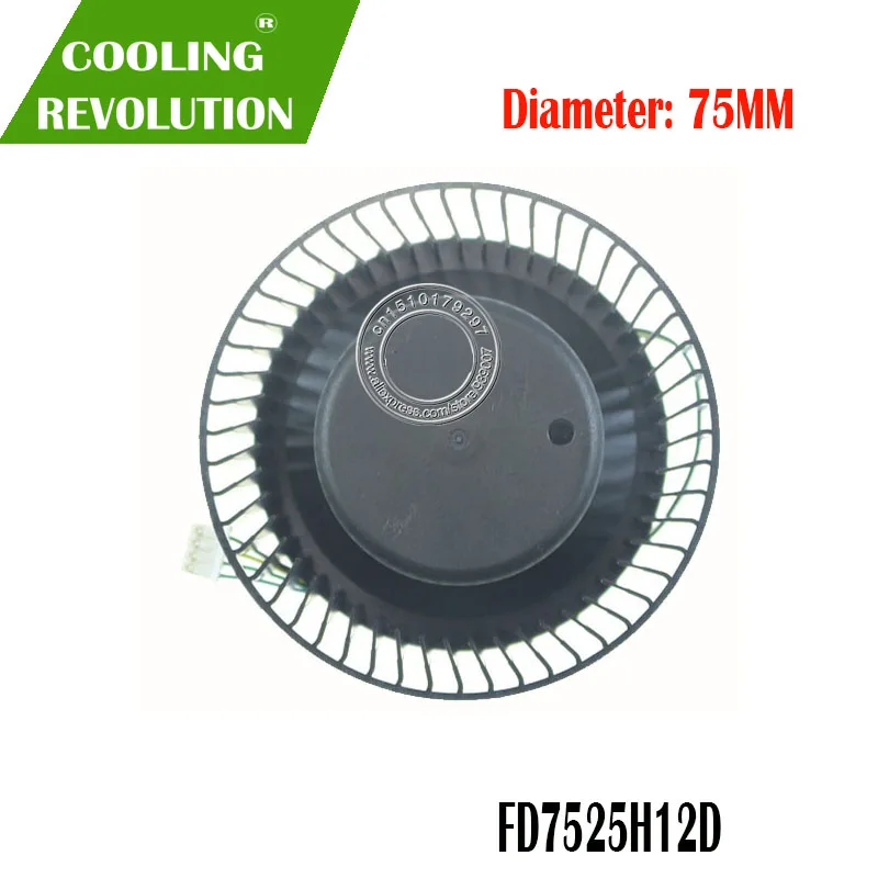 Новый вентилятор видеокарты FD7525H12D DC12V 1.20AMP 4PIN для ASUS TURBO RTX 2060 2070 2080 2060S 2070S 2080TI|laptop cpu