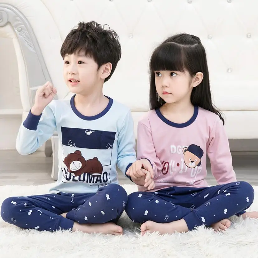 Детская Пижама Весенняя Хлопковая пижама с животными для девочек милый Ночной
