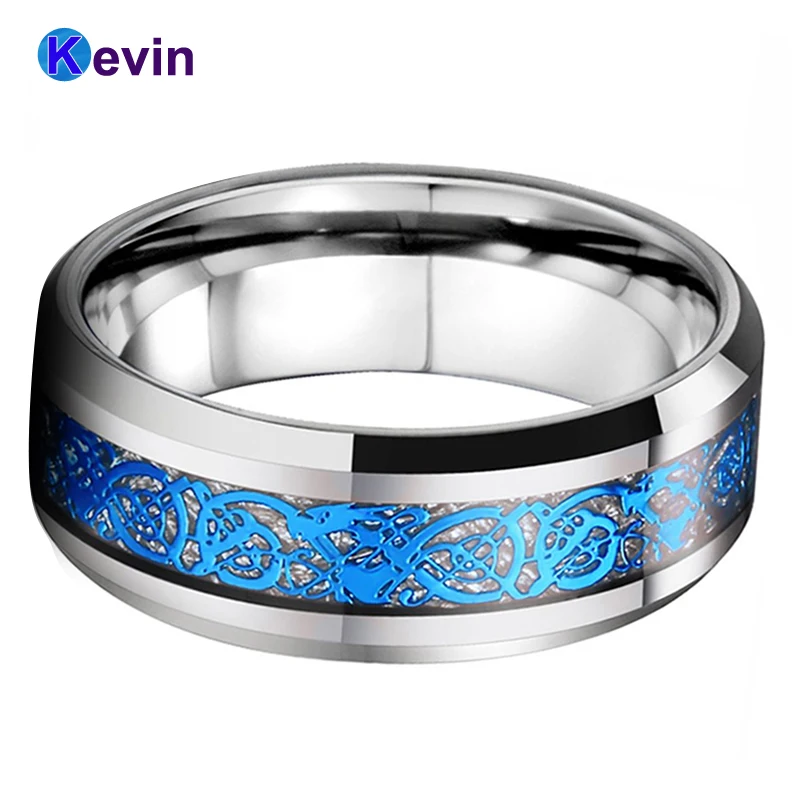 Женские обручальные кольца Engagemnet вольфрамовые мужские с ярким метеоритом и